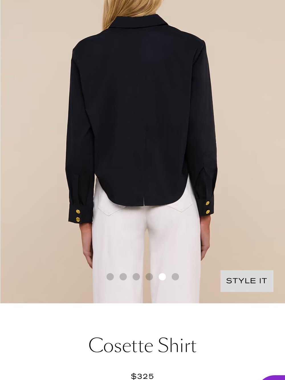 L’AGENCE Cosette Shirt with Gold Buttons - Picture 13 of 16
